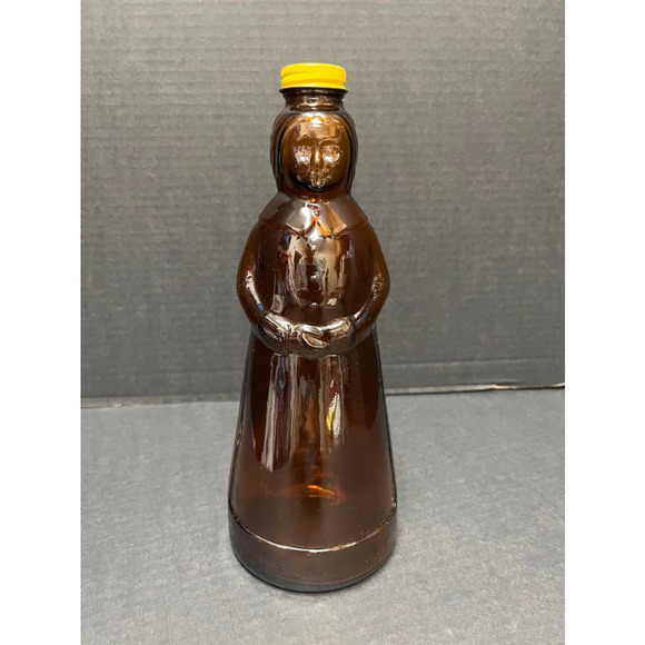 Vintage 1978 Mrs Buttersworth's Amber Glass Syrup Bottle w/Lid - Picture 1 of 7